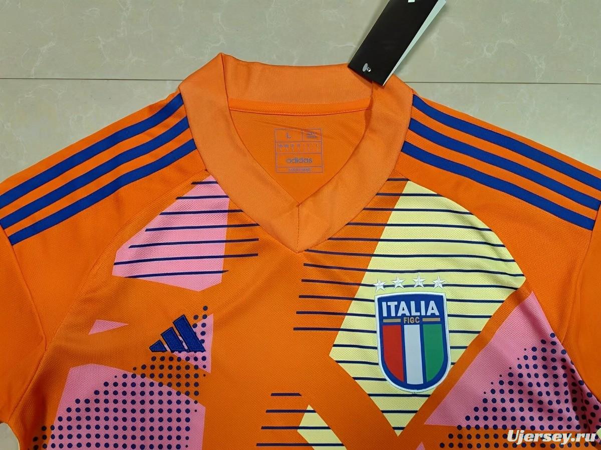 2024 Italy Orange Goalkeeper Jersey