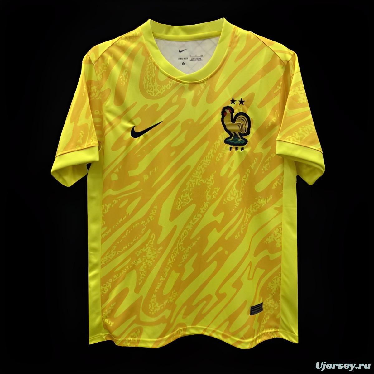 2024 France Yellow Goalkeeper Jersey