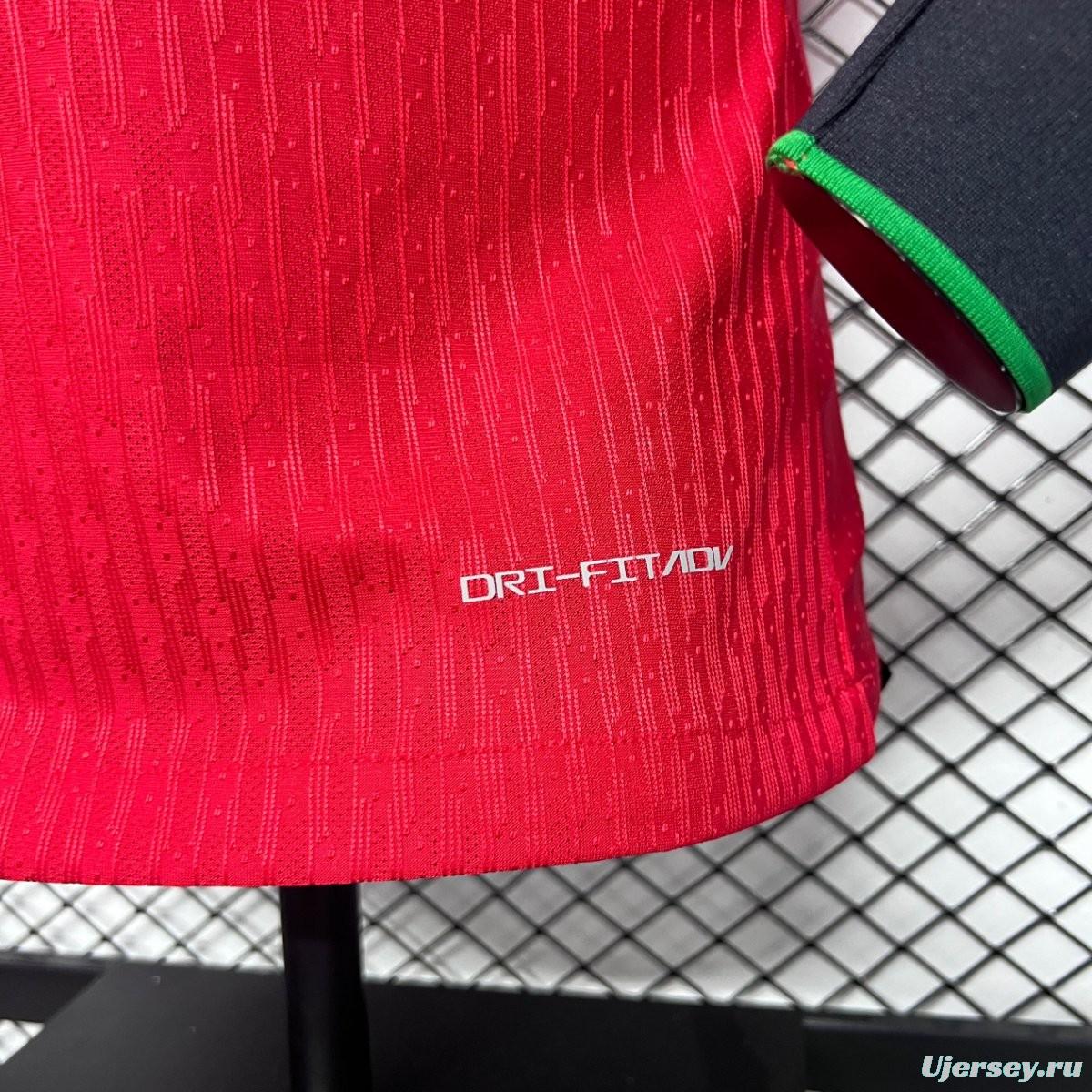 Player Version 2024 Portugal Home Long Sleeve Jersey