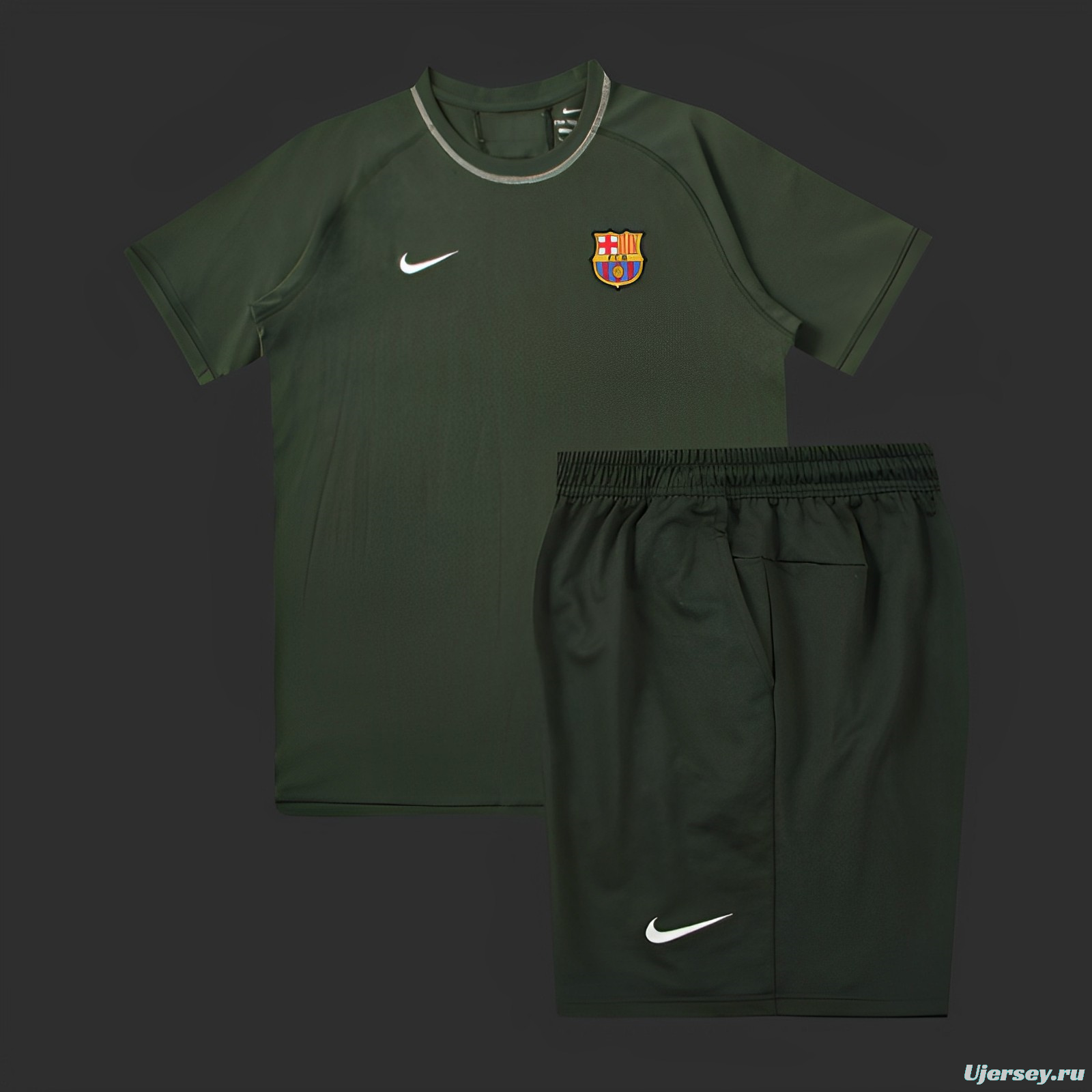 23/24 Barcelona Dark Green Cotton Short Sleeve Jersey+Shorts