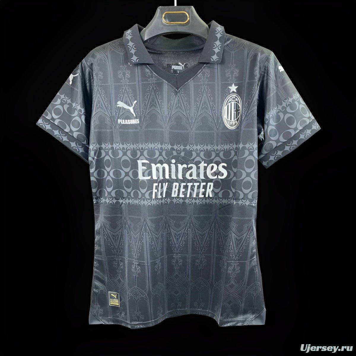 23/24 Women AC Milan x PLEASURES Forth Black Jersey