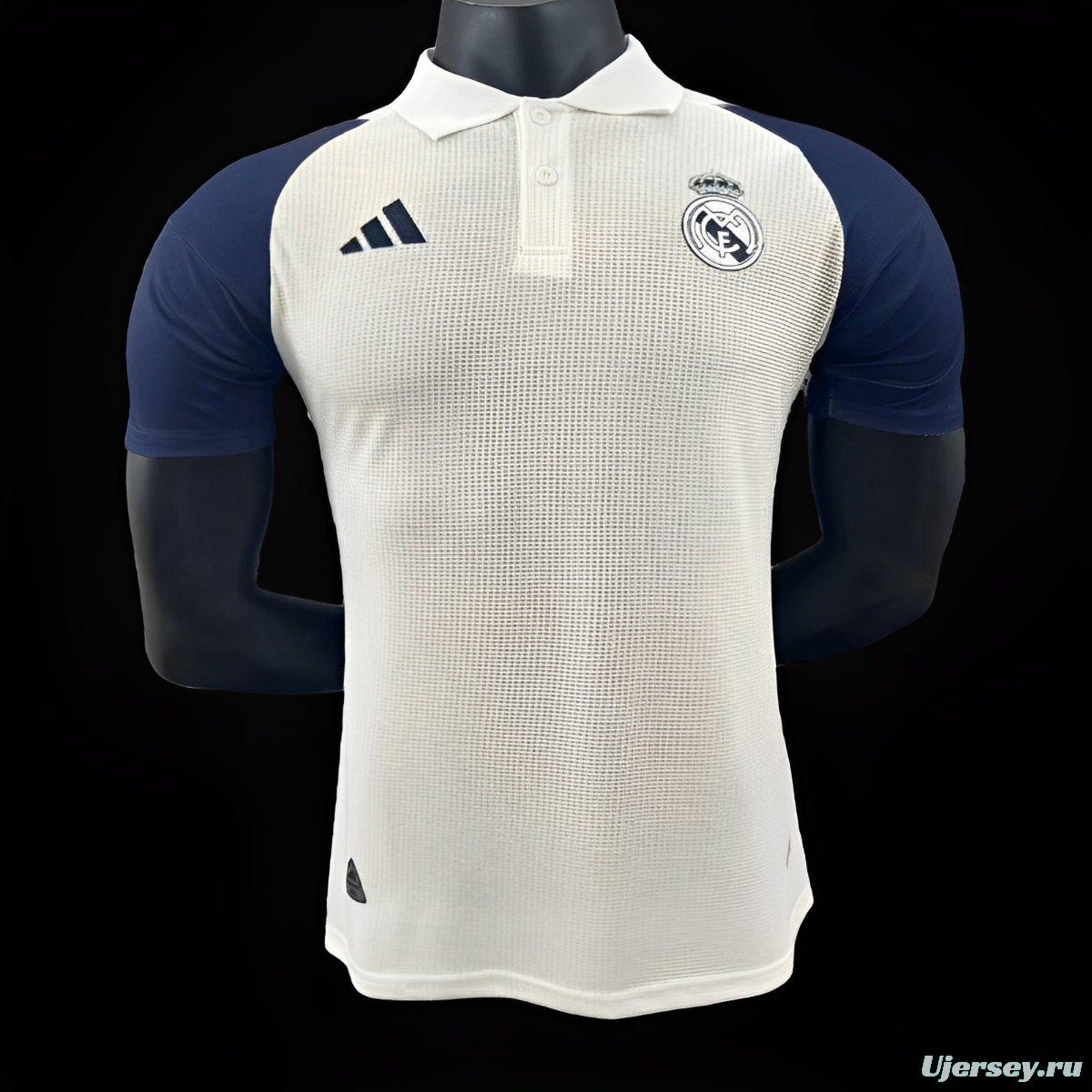 Player Version 24/25 Real Madrid White Navy POLO Jersey