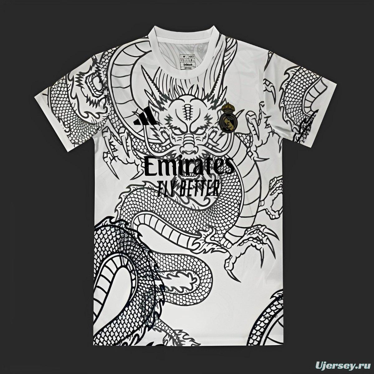 24/25 Real Madrid White With Black Dragon Special Jersey