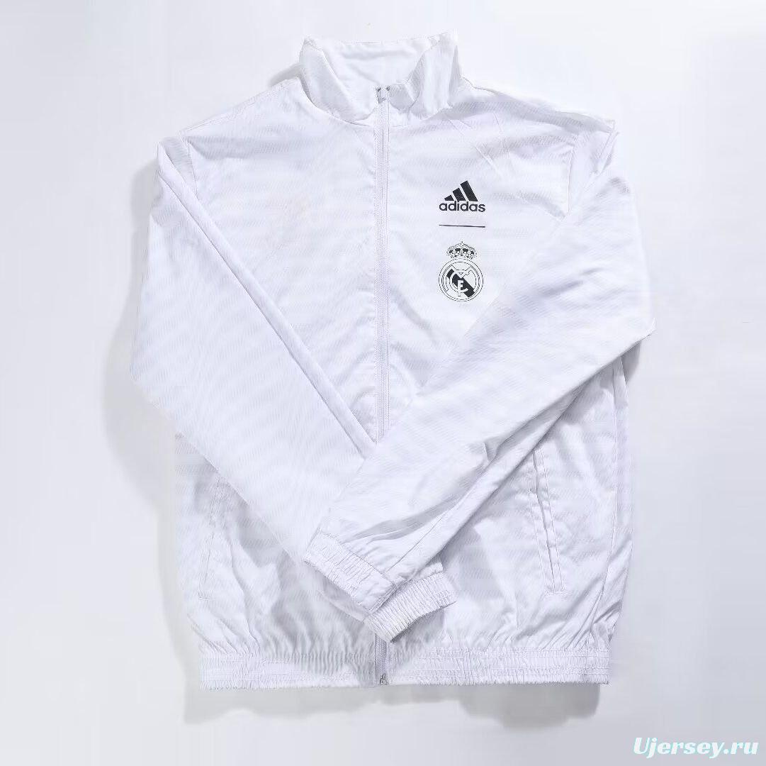 23/24 Real Madrid White Reversible Windbreaker