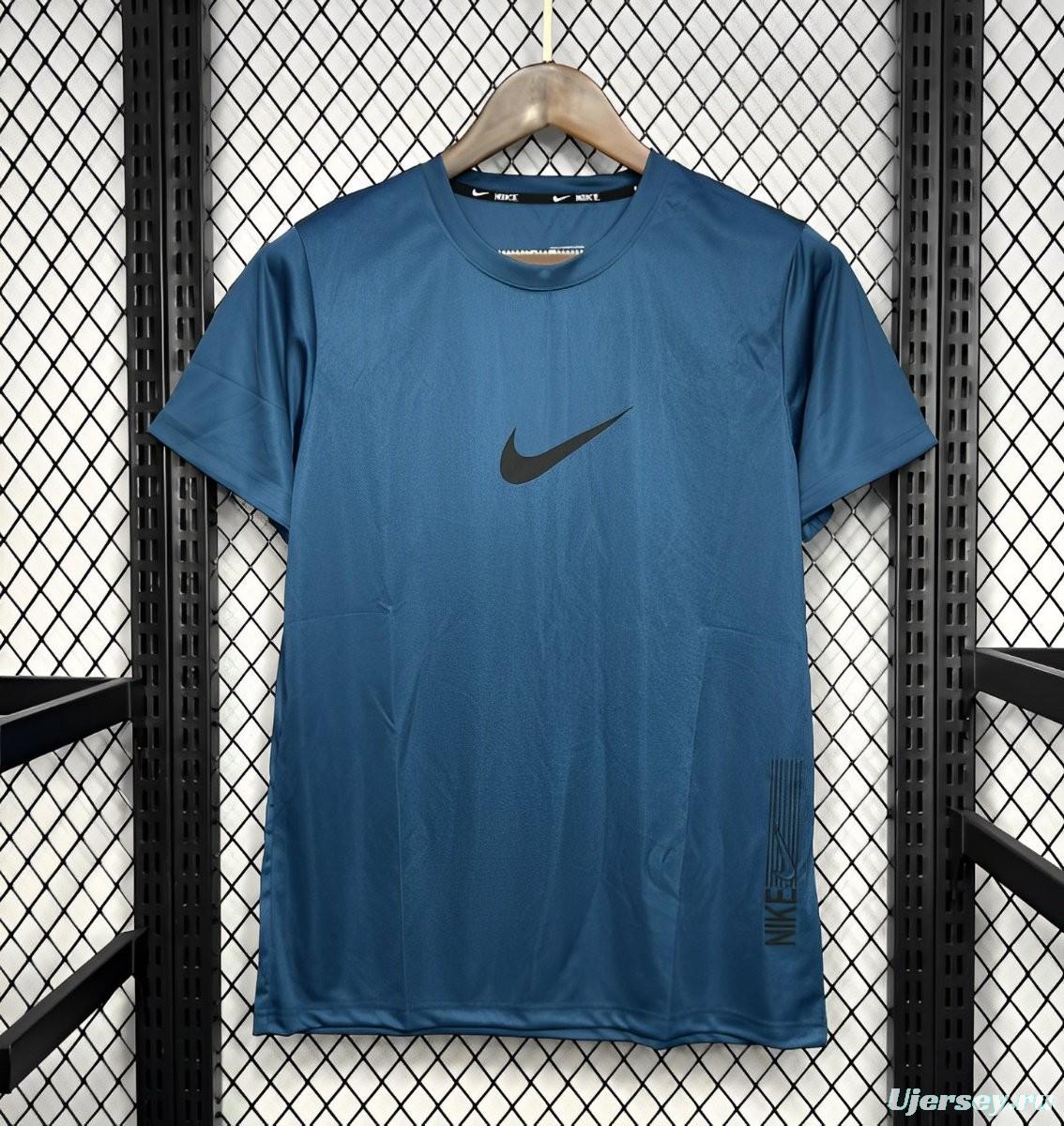 2024 Nike Ocean Blue Cotton T-shirt  #1032