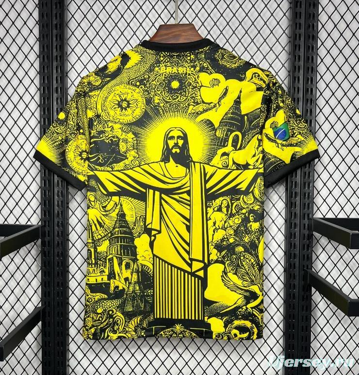 2024 Brazil X Christ Yellow Special Jersey