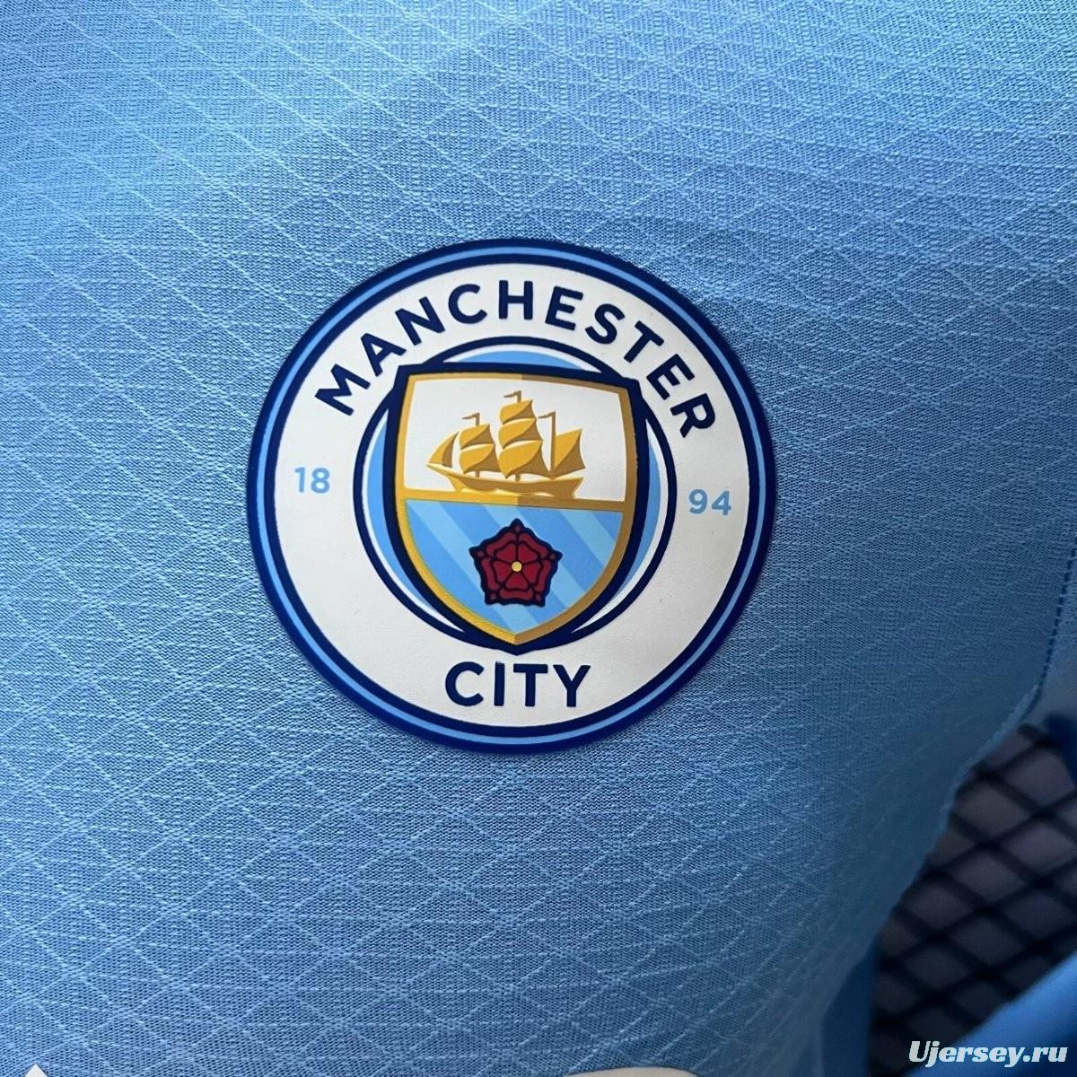 Player Version 24/25 Manchester City Home Long Sleeve Jersey