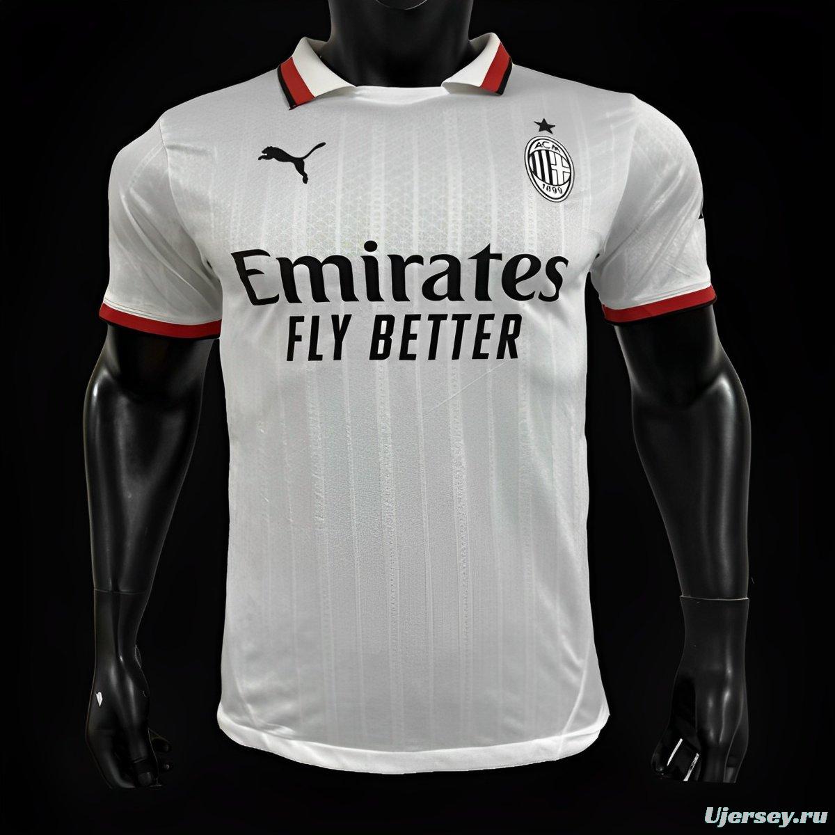 Player Version AC Milan Away White Jersey