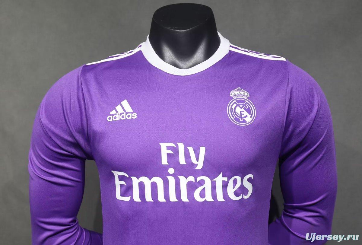 Player Version Retro 16/17 Real Madrid Away Long Sleeve Jersey