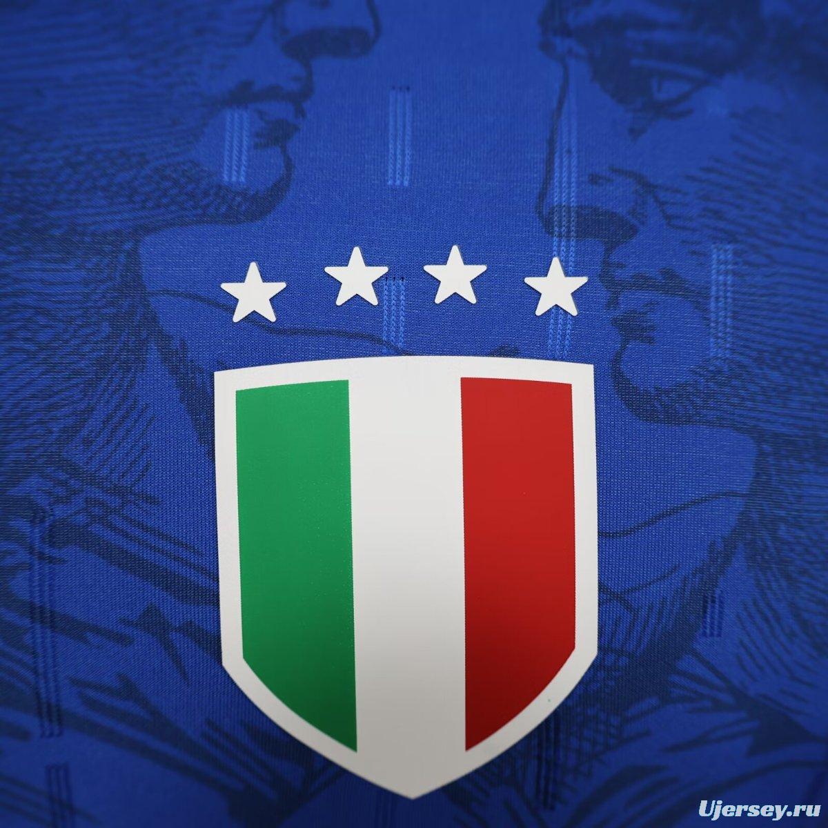 Player Version 2024 Italy Italian Football TV Blue EURO Jersey