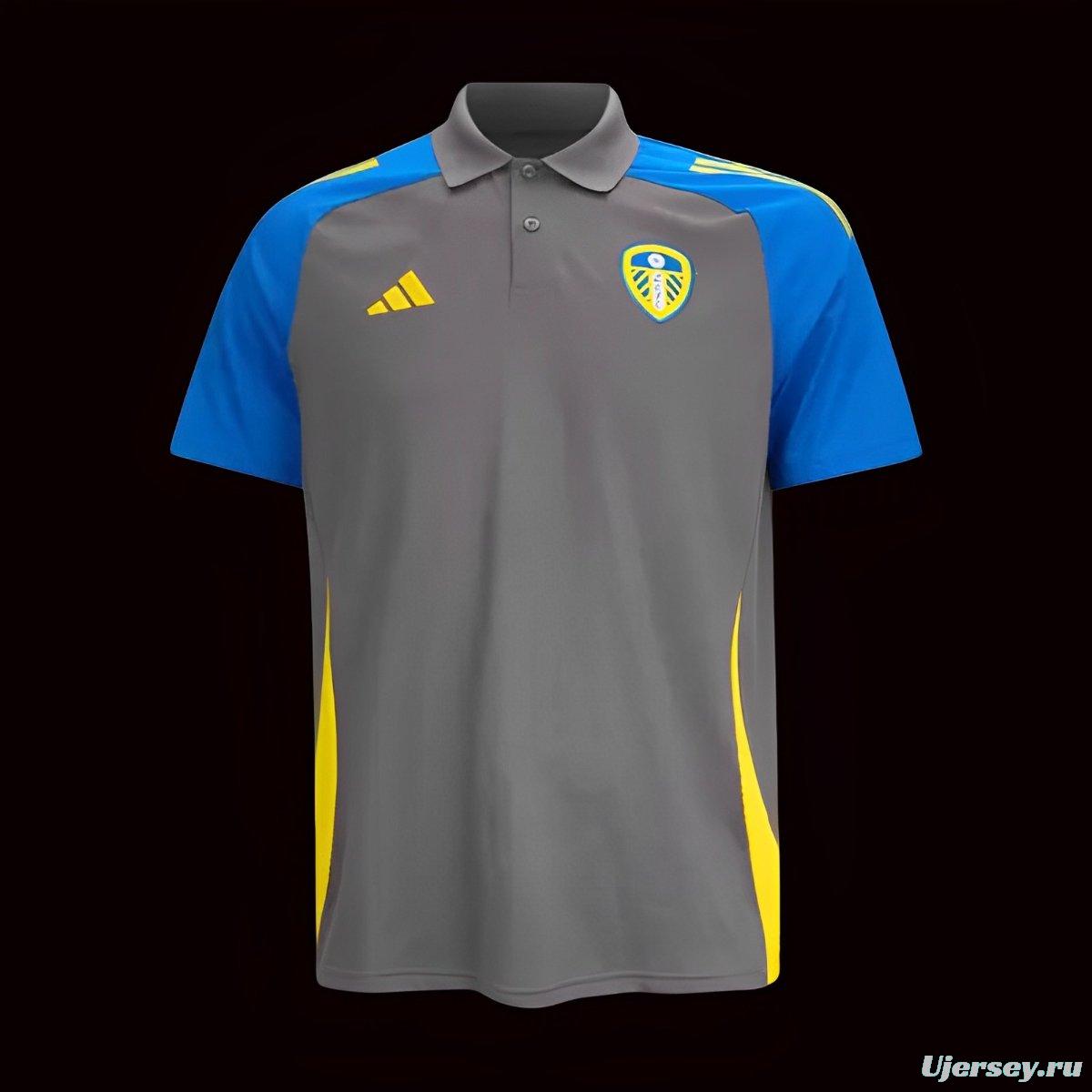 24/25 Leeds United Grey POLO Jersey