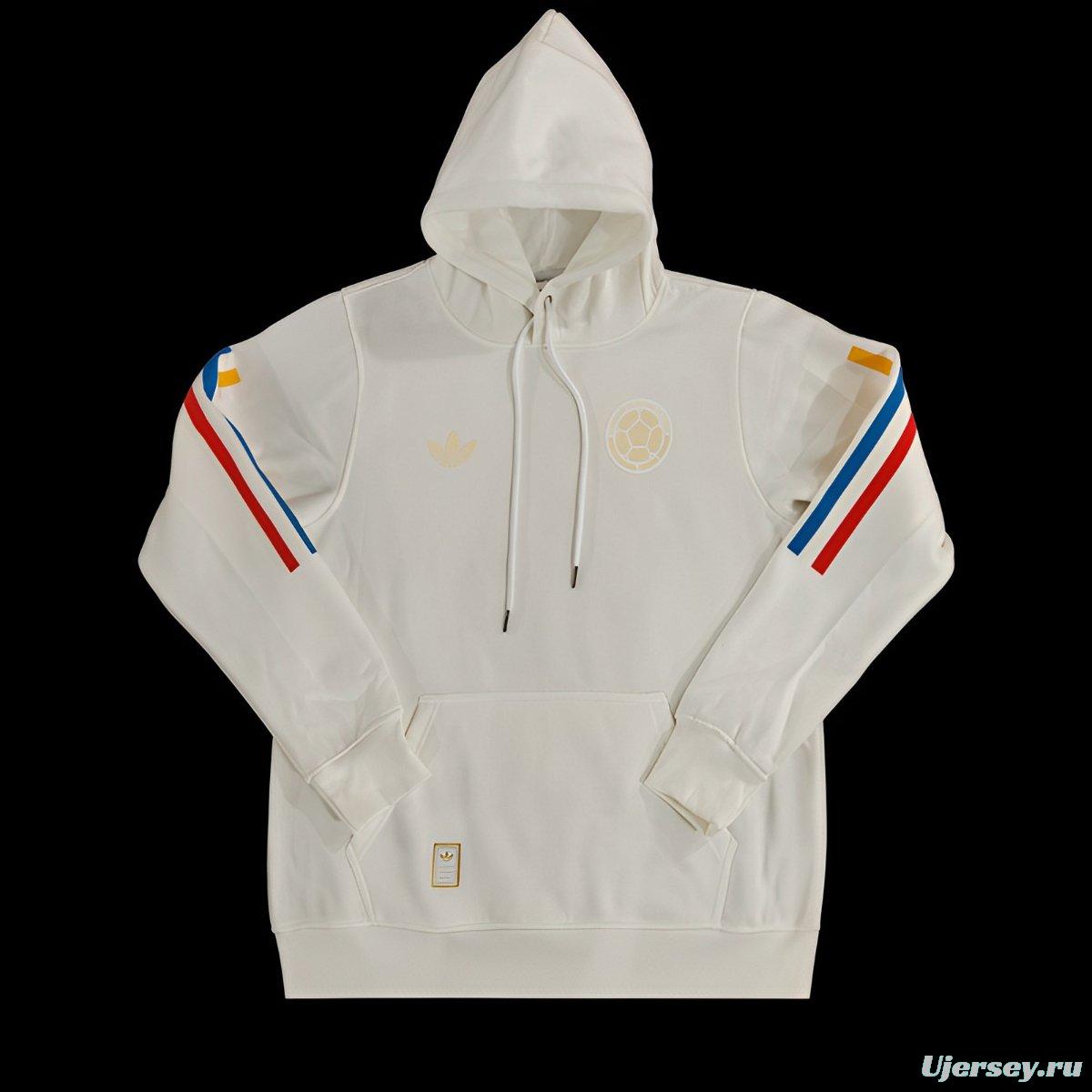 2024 Colombia 100th Black/Navy/Grey/Beige/White Hoodie With Golden Badge