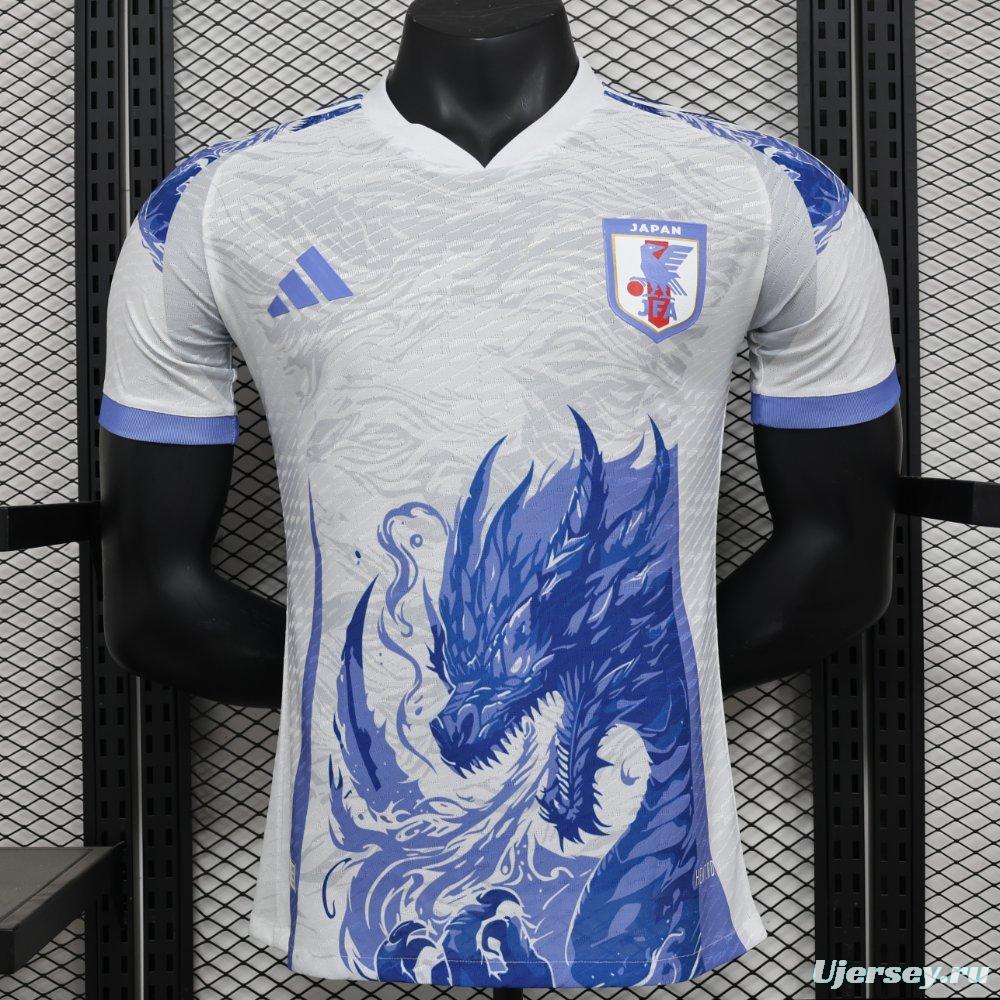 Player Version 2024 Japan White With Blue Dragon Jersey