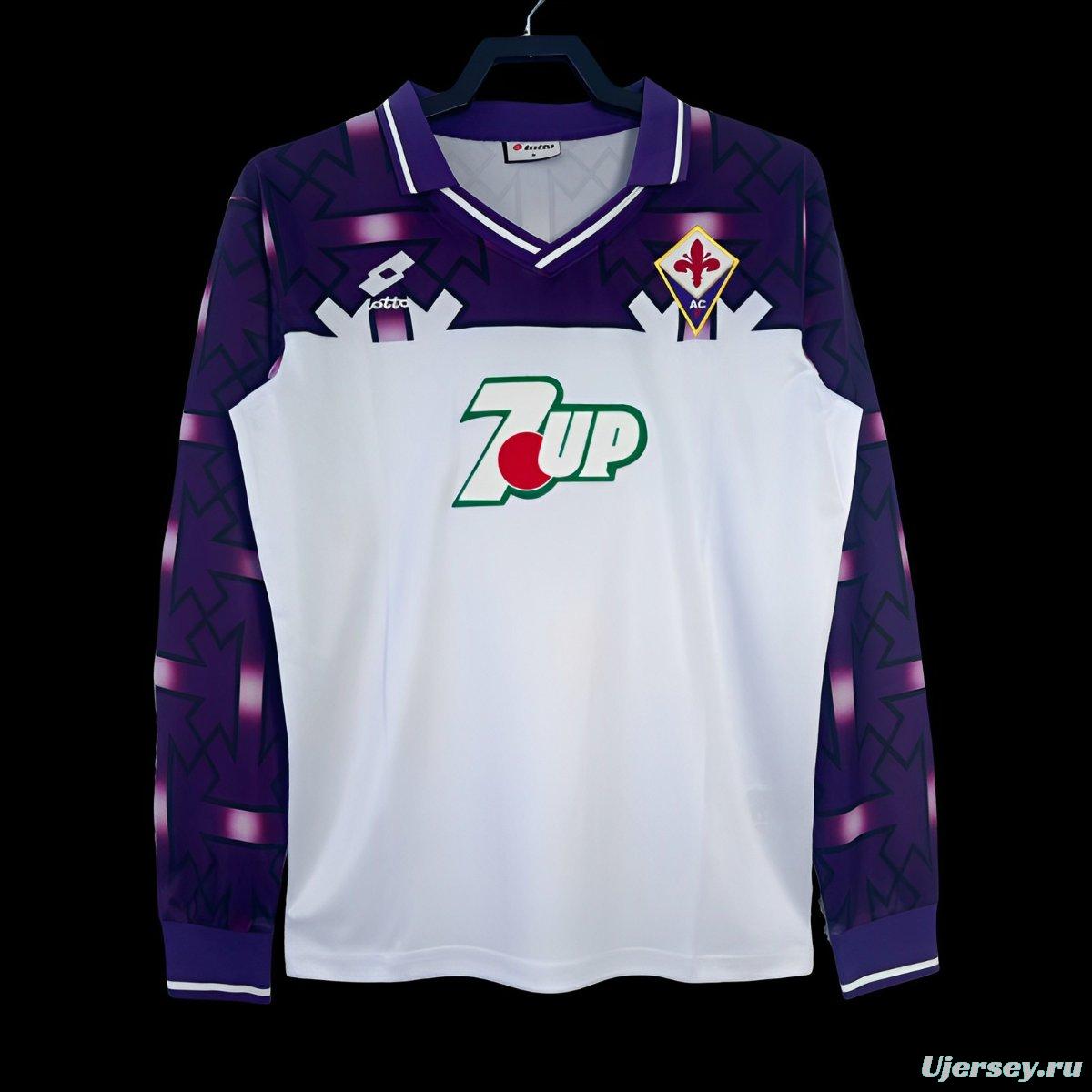 Retro 92/93 Fiorentina Away Long Sleeve  Jersey