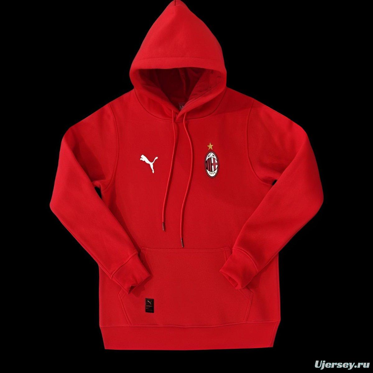 24/25 AC Milan Navy/Red/Black/Beige/Grey Hoodie WIth Black Badge