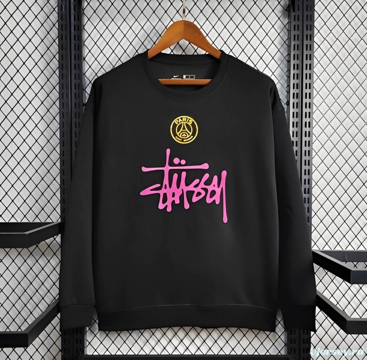 25/26 PSG STUSSY Black Sweatshirt