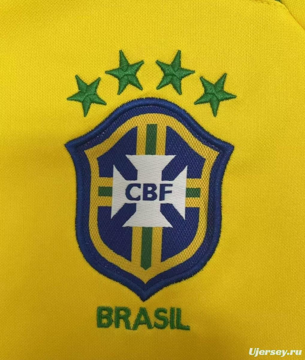 Retro 2002 Brazil Home Long Sleeve Jersey