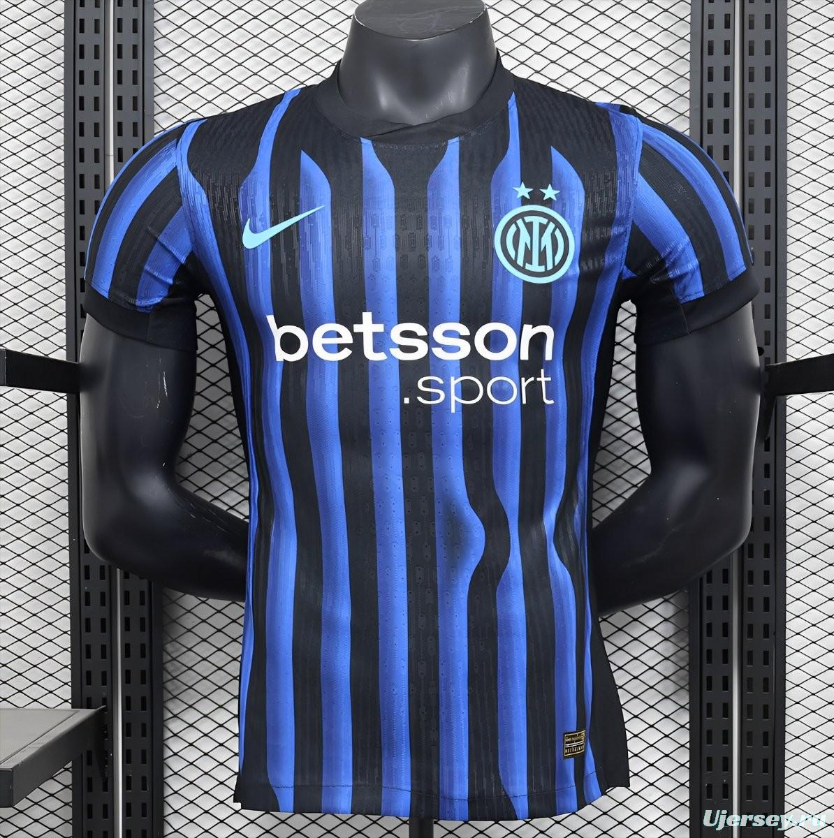 Player Version 25/26 Inter Milan Home Jersey With Sponsor