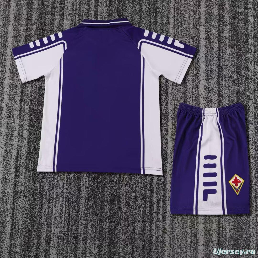 Retro Kids 99/00 Fiorentina Home Soccer Jersey