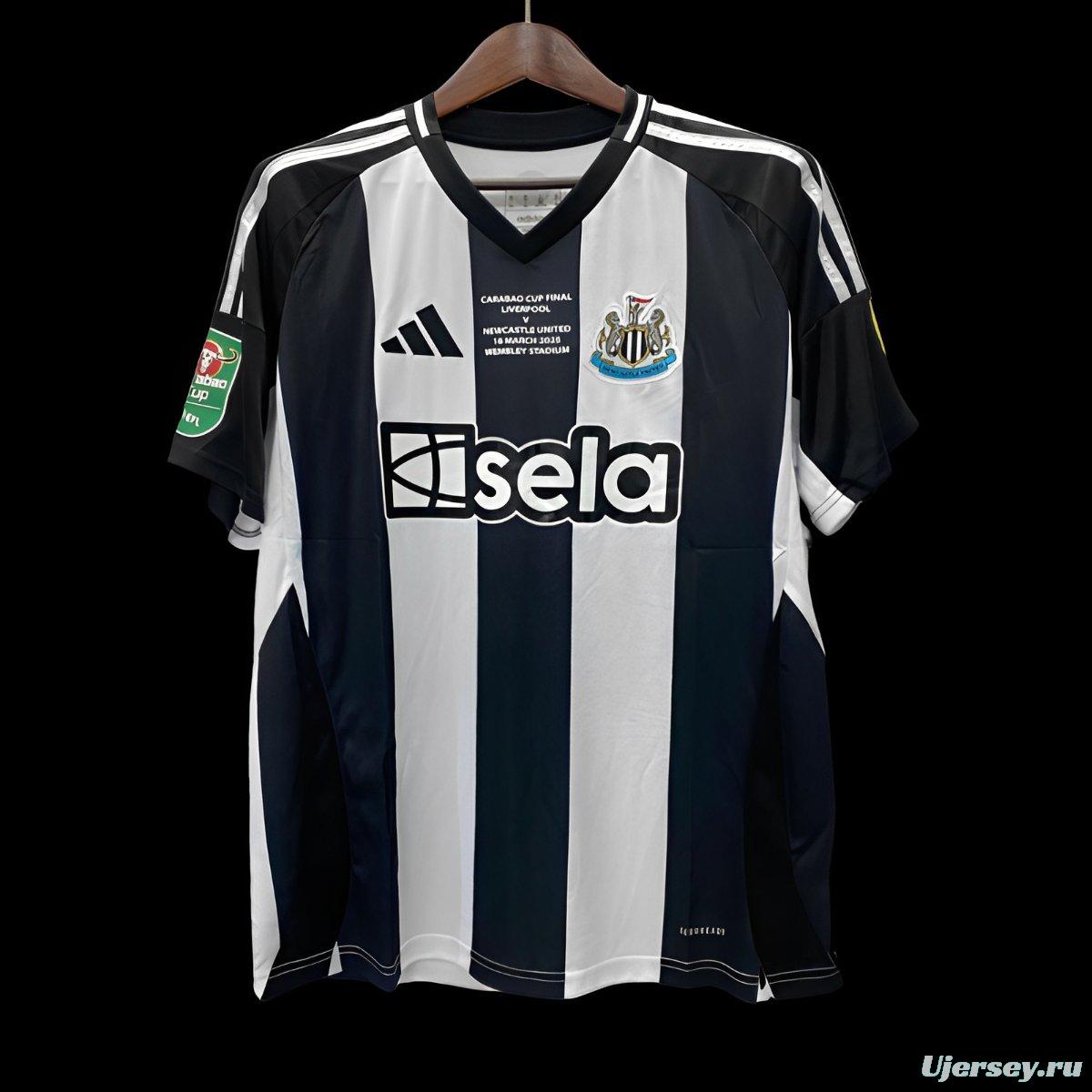24/25 Newcastle United  CARABAO CUP Final EFL Customized  VS Liverpool Home Jersey