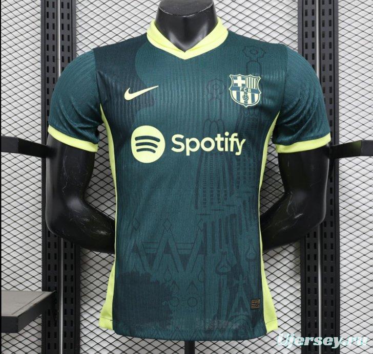 Player Version 25/26 FC Barcelona Dark Green with Neon Yellow Trim Jersey