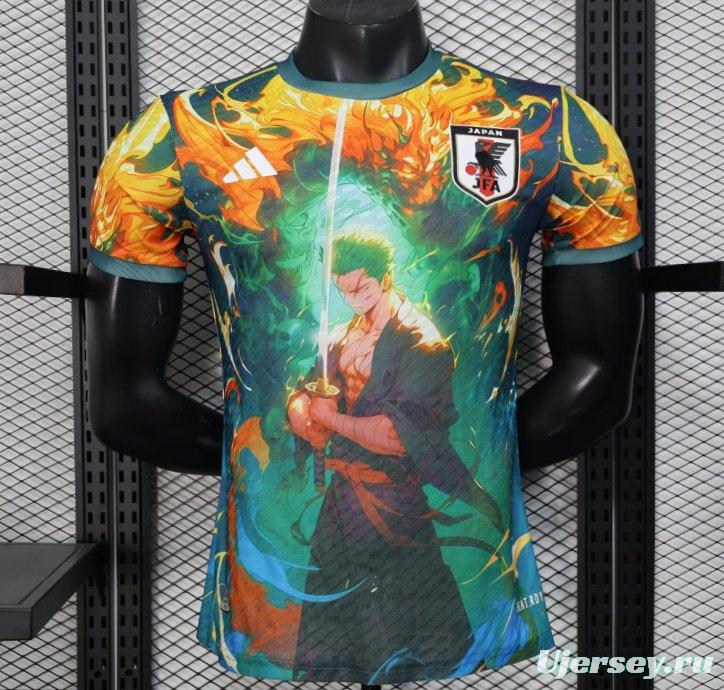 Player Version 2025 Japan Jersey with Samurai Design and Fiery Background
