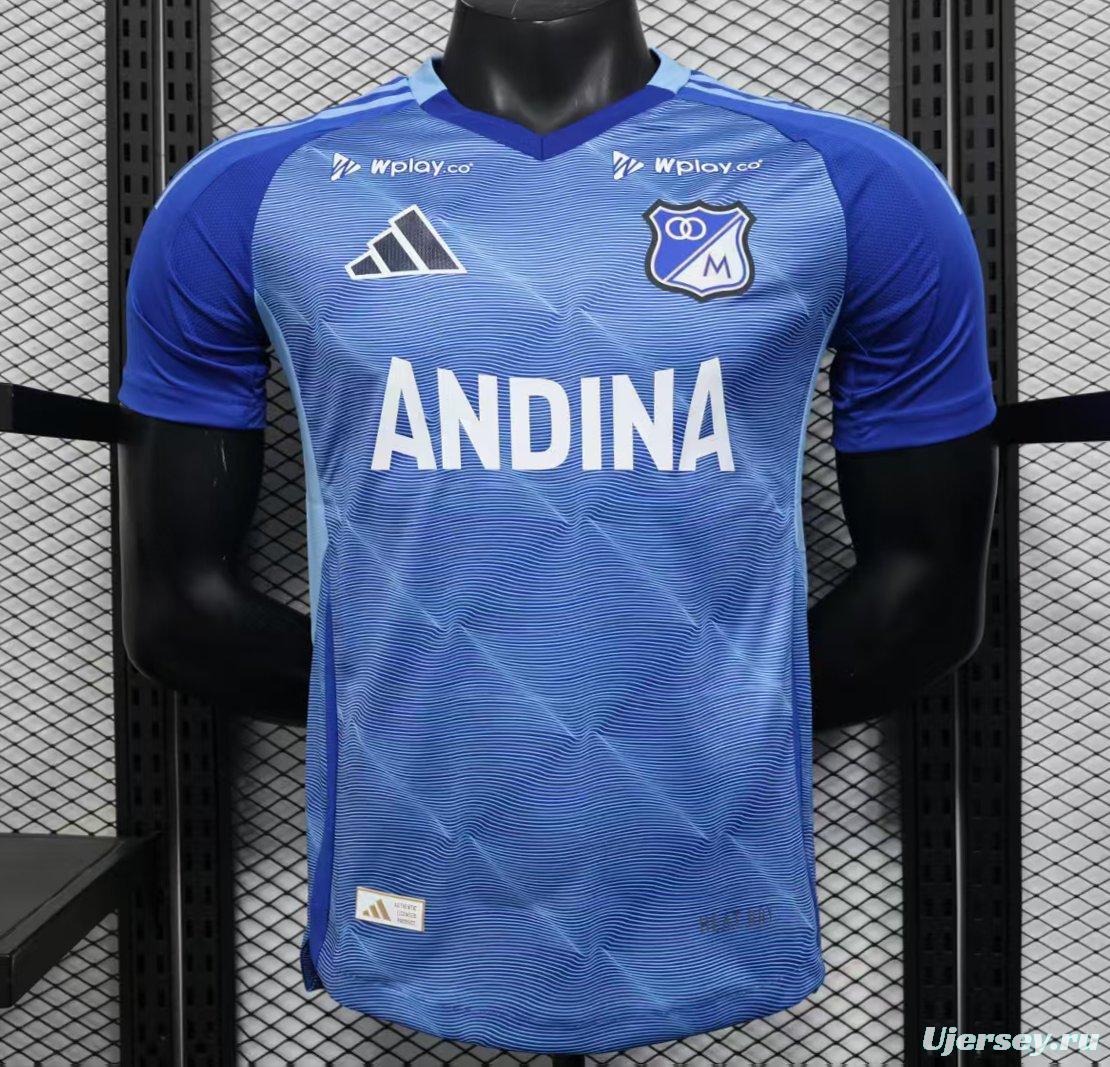 Player Version 25/26 Millonarios Blue with Andina Logo Design Home Jersey