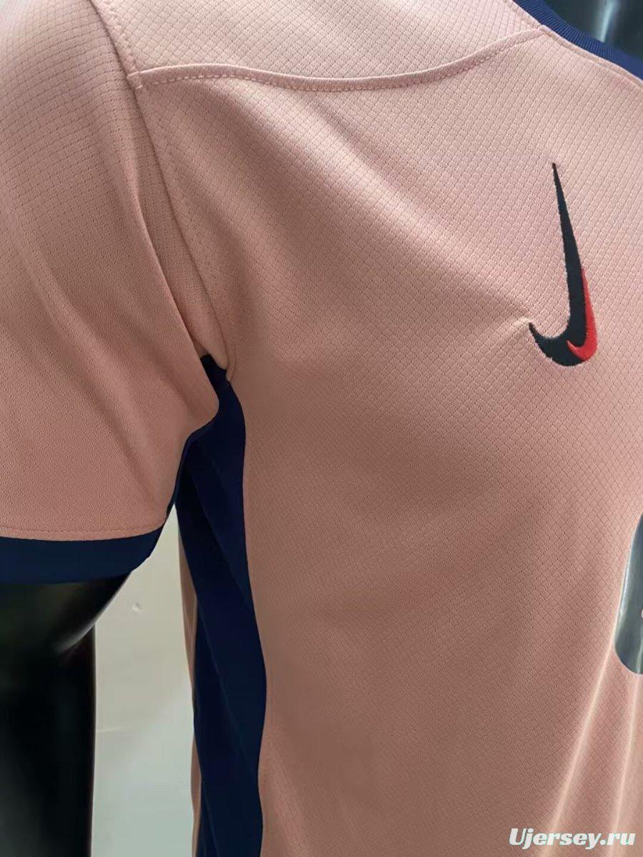 25/26 FC Barcelona Pink with Navy Trim Jersey