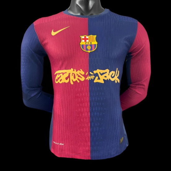Player Version 24/25 Barcelona x Travis Scott Home Long Sleeve Jersey