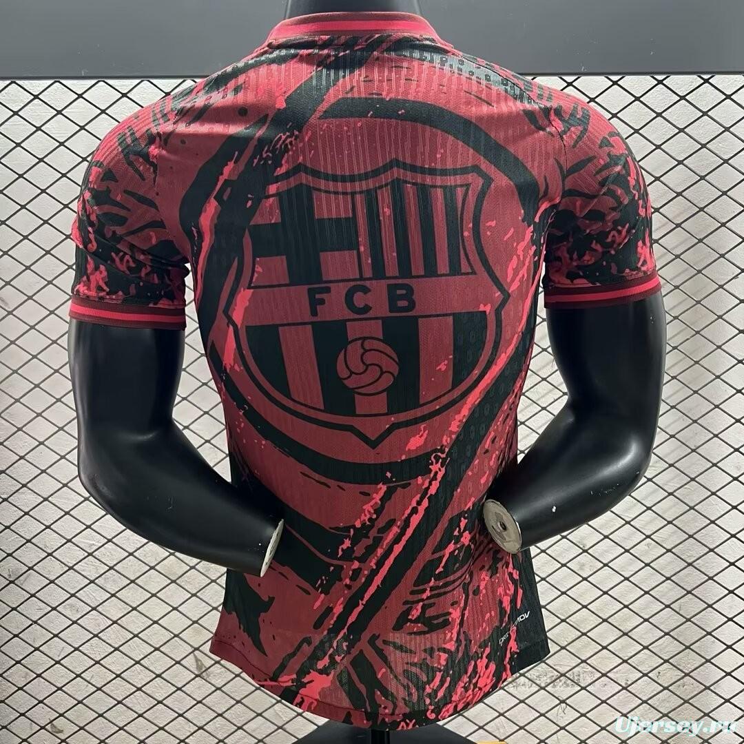 Player Version 25/26 FC Barcelona Pink with Black Marble Design Jersey