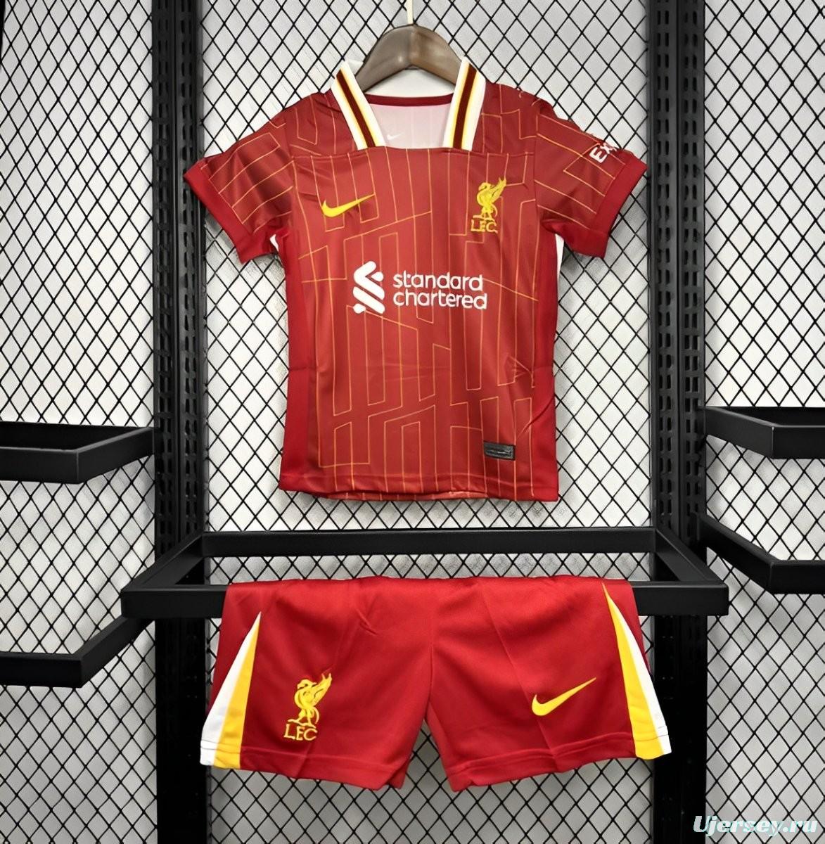 24/25 Kids Liverpool Home Jersey With Champion Printing