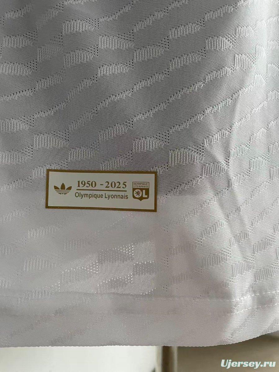 Player Version 25/26 Olympique Lyonnais WHITE Anniversary Jersey