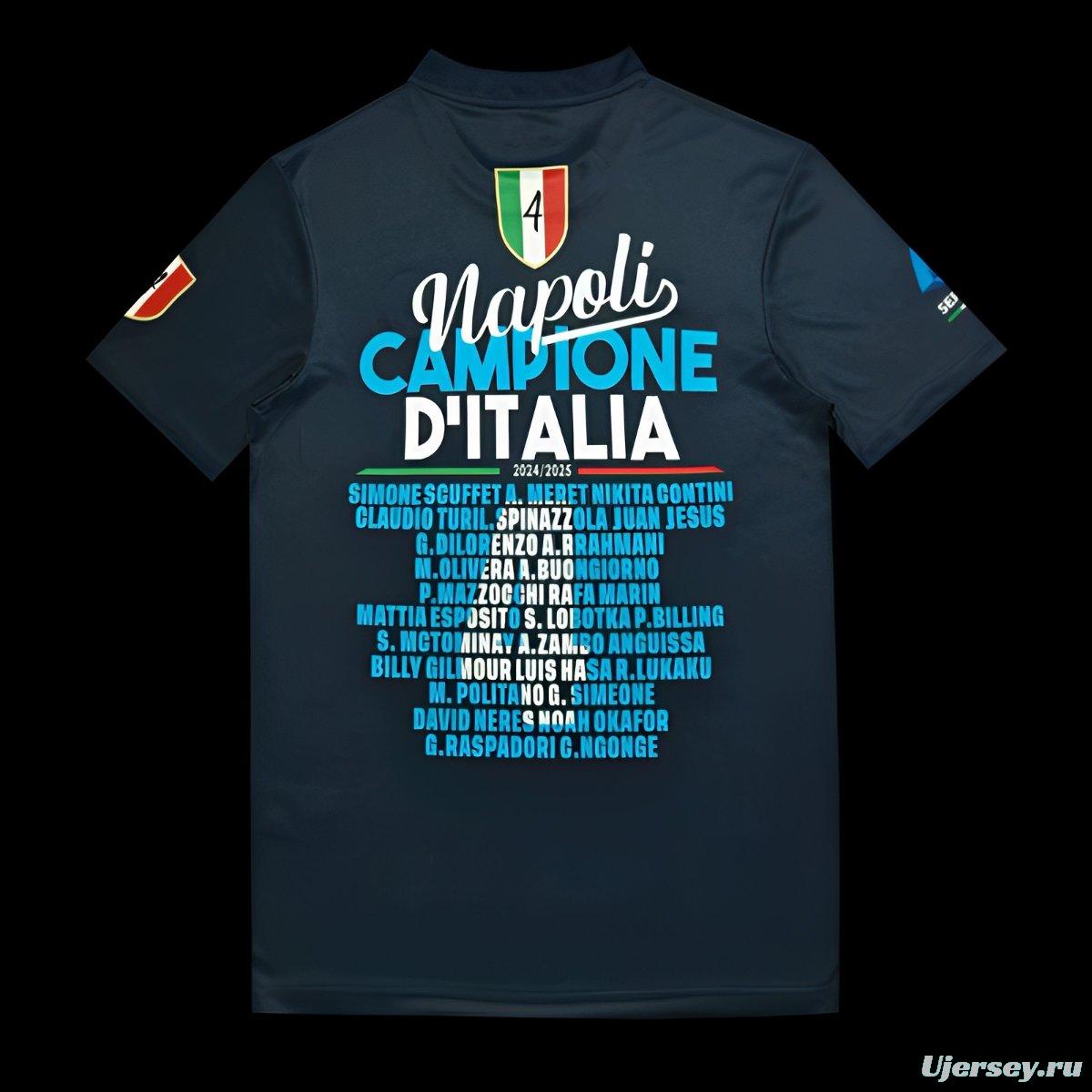 25/26 Napoli EA7 Champion Black T-Shirt