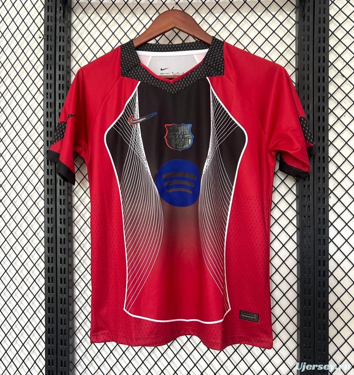 25/26 Barcelona Red with Black Panel Spotify Jersey