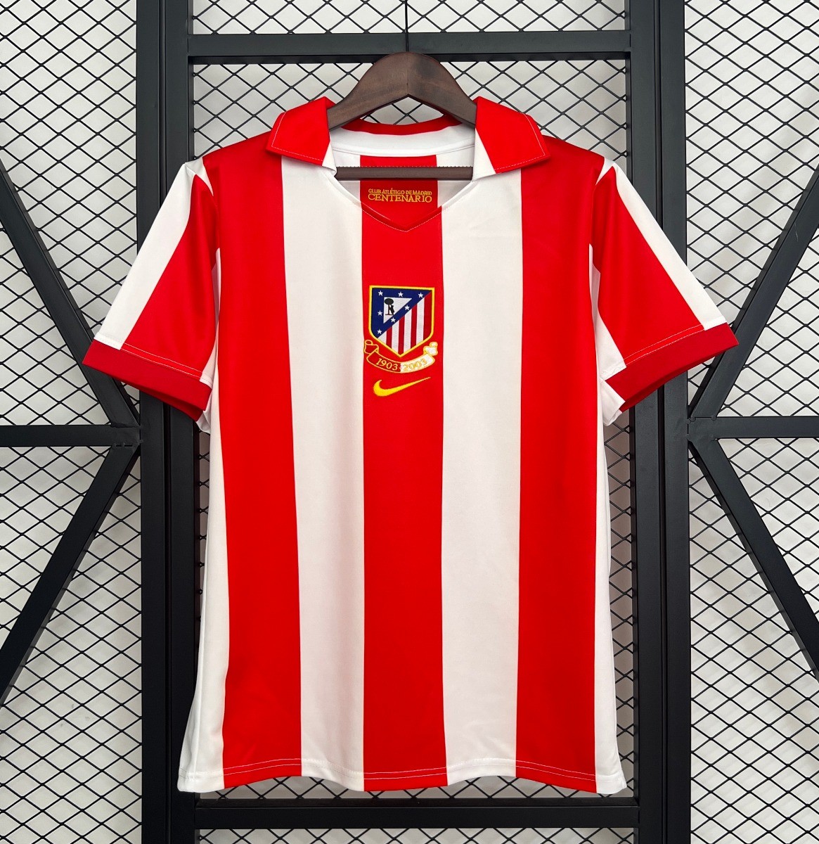 03/04 Retro Atletico Madrid Centenary Home Stadium Jersey