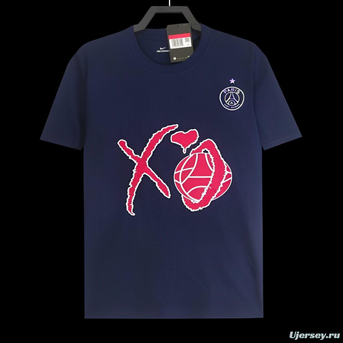 25/26 PSG x OX Navy Cotton T-Shirt
