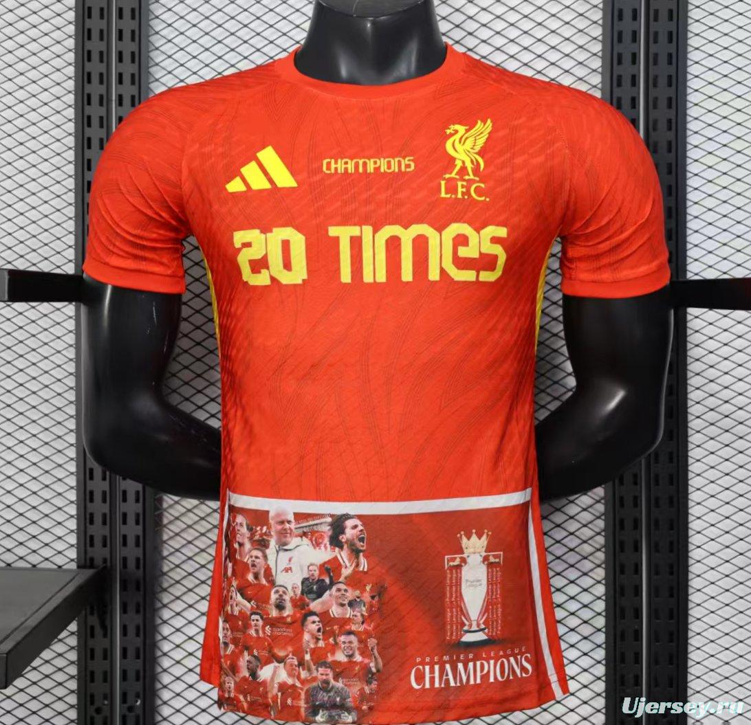 Player Version 25/26 Liverpool 20times Champions Jersey