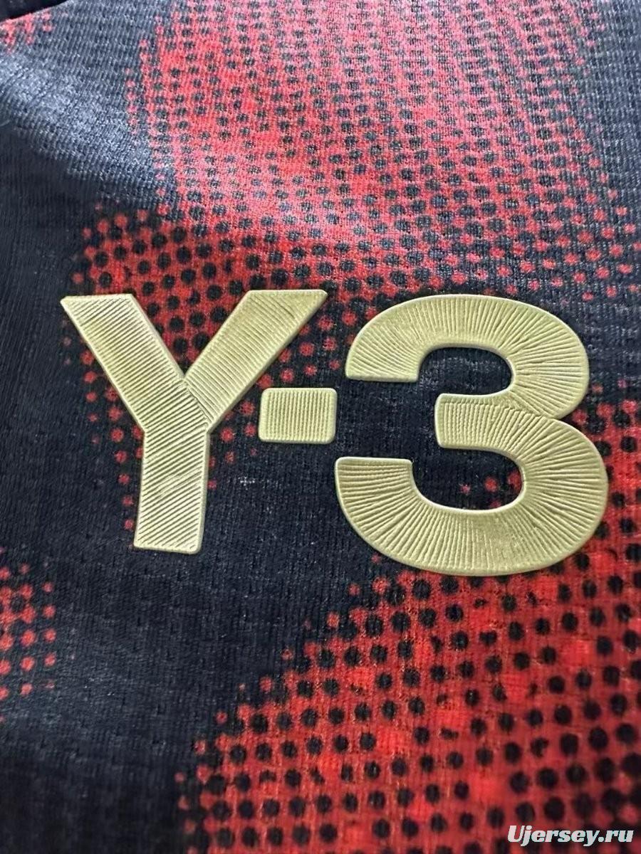 Player Version 25/26 Manchester United Y3 Black with Red Dragon Pattern Jersey