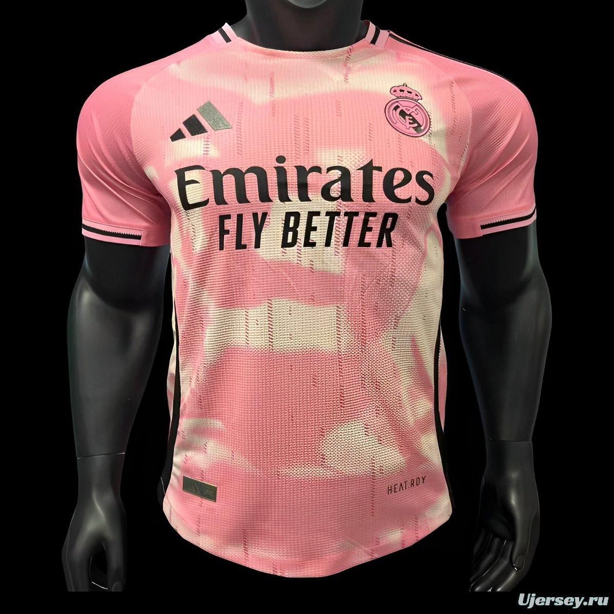 Player Version 25/26 Real Madrid Pink with Abstract Camouflage Pattern Jersey