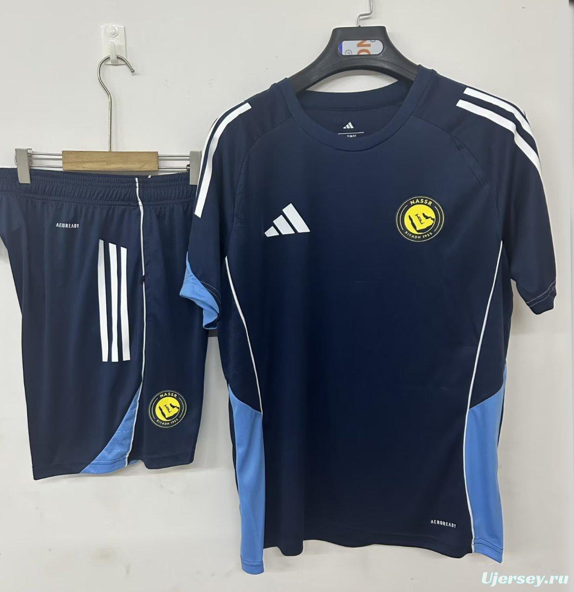 25/26 Al-Nassr Pre-Match Jersey Royal Blue+ Shorts