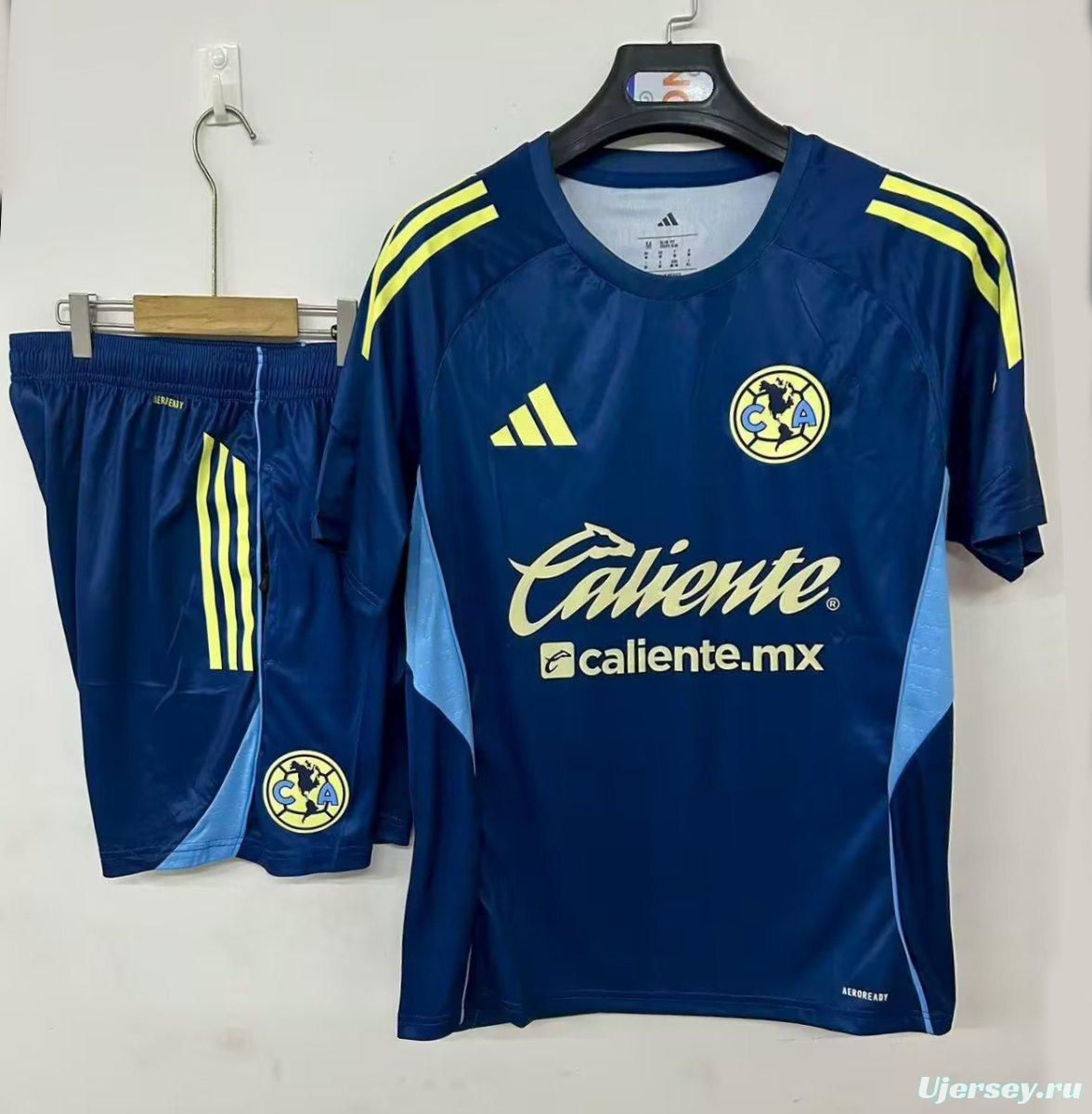 25/26 Club America Pre-Match Training Jersey Uniform Royal Blue+ Shorts