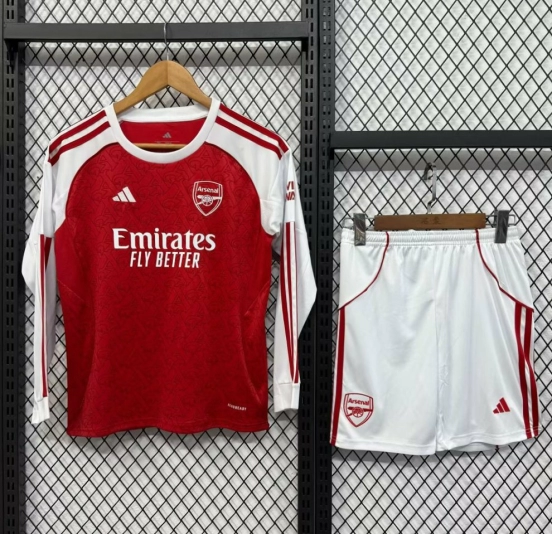 25/26 Kids Arsenal Home Long Sleeve Jersey