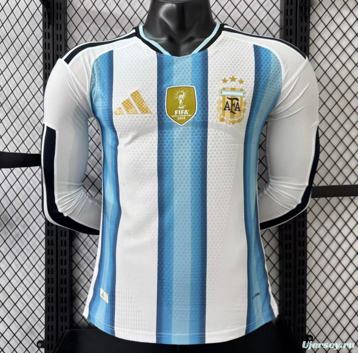 Player Version 2026 Argentina Home Long Sleeve Jersey