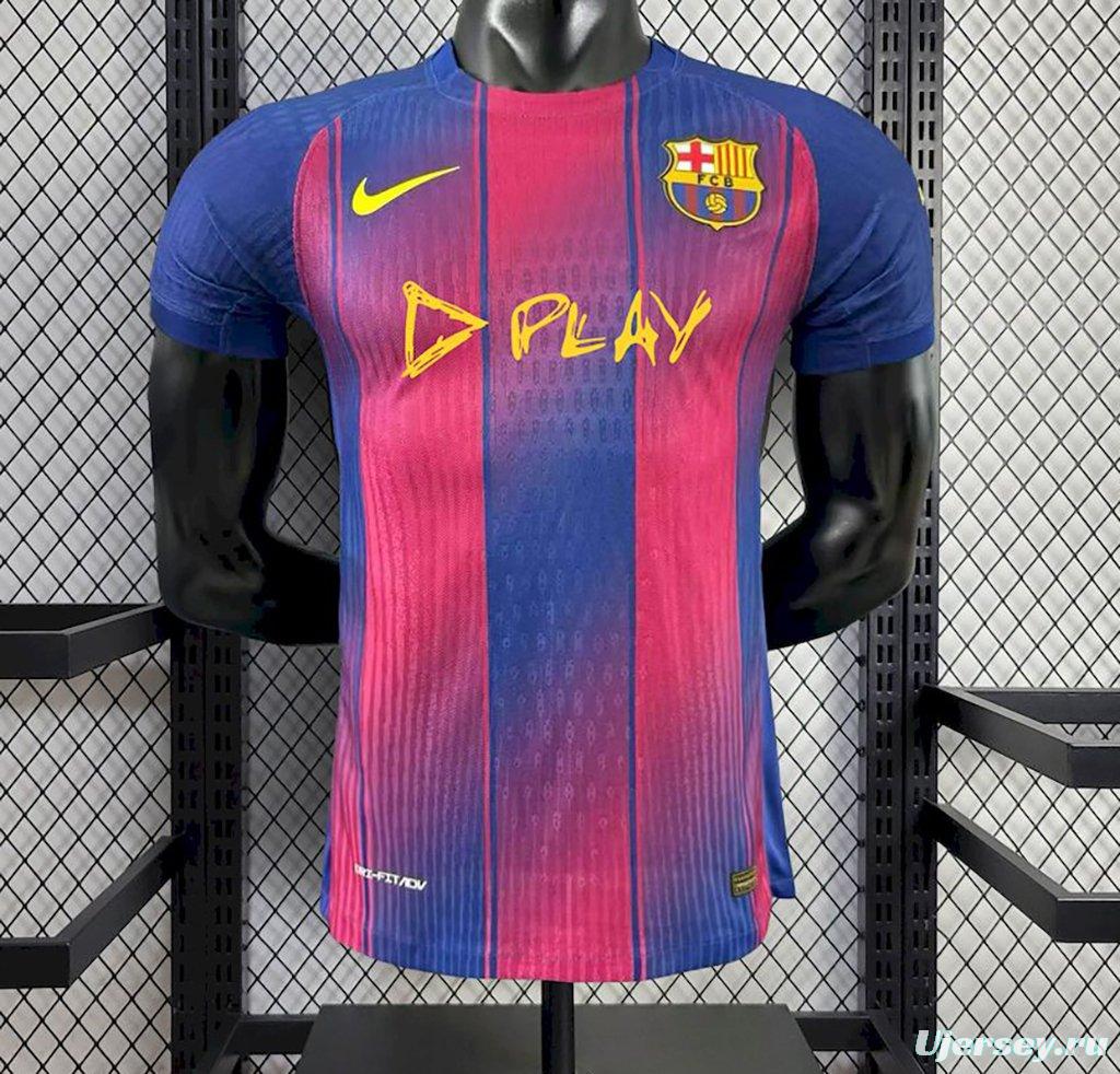2025/26 Player Version Mens Barcelon X Ed Sheeran Home Jersey