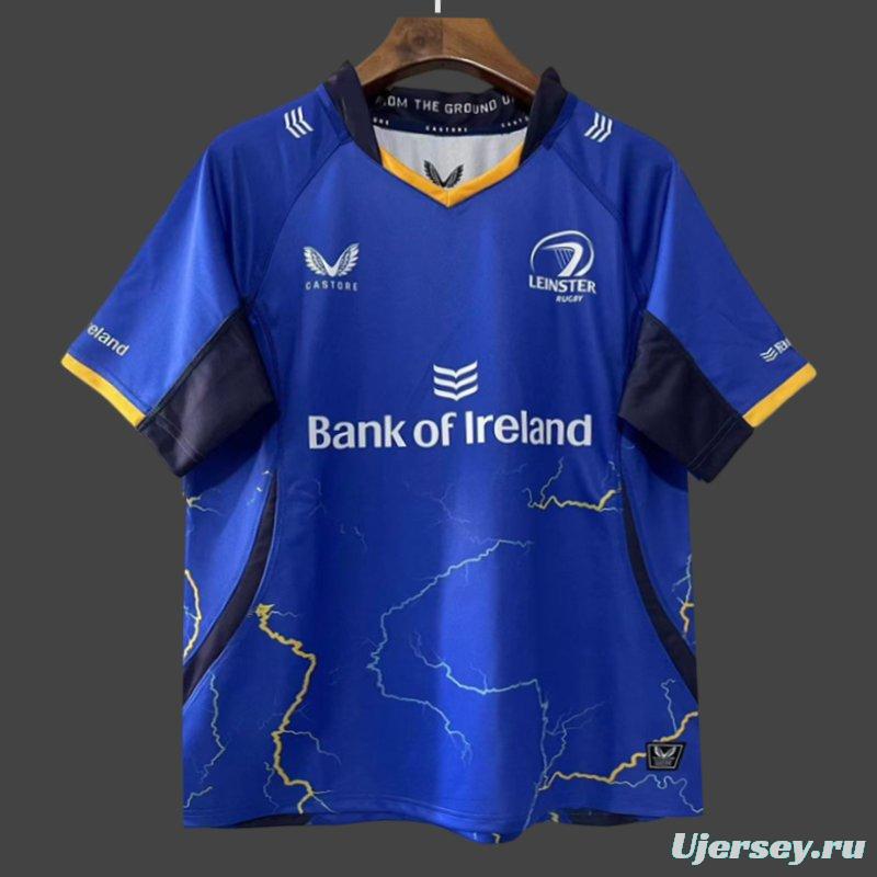 25/26 Leinster Rugby Blue with Lightning Map Pattern Jersey