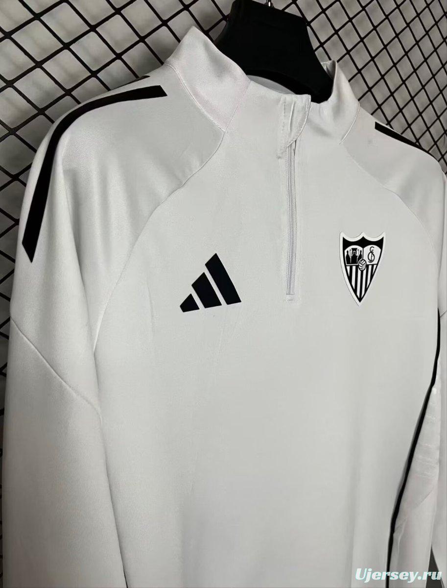 25/26 Sevilla White Half Zipper Jacket