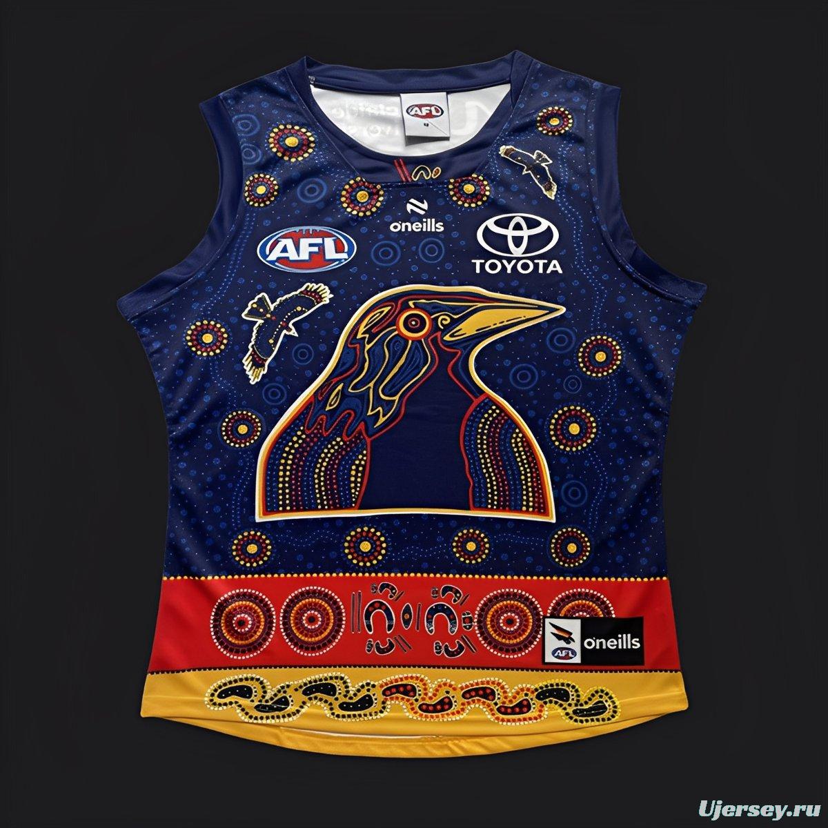 25/26 Adelaide Crows Navy with Indigenous Aboriginal Art Crow Design Guernsey