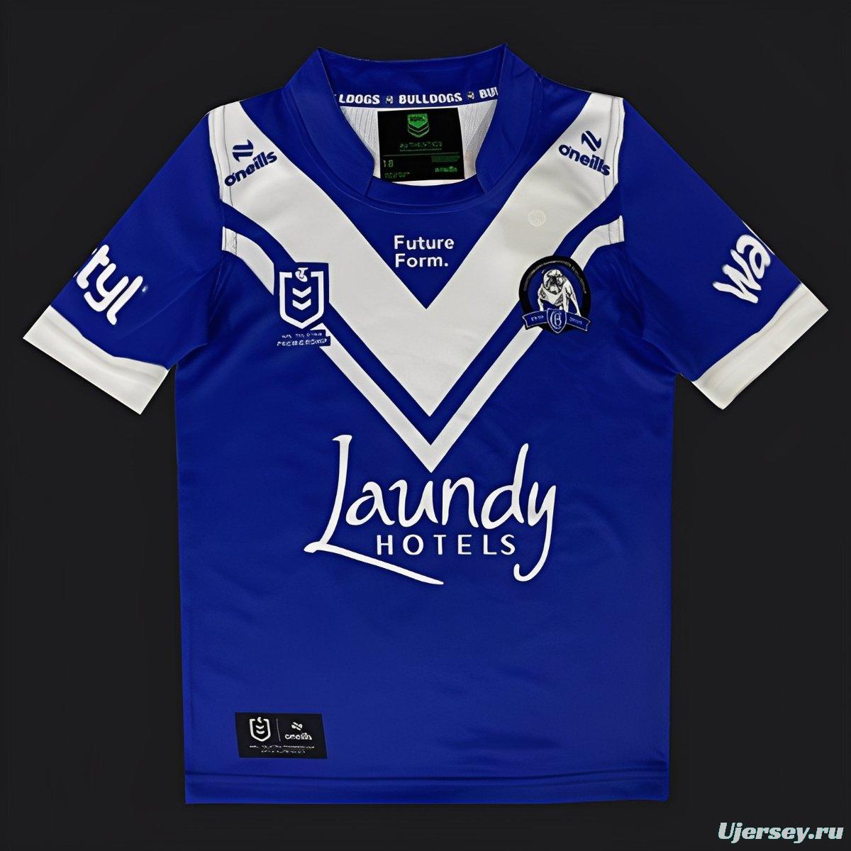 25/26 Kids Canterbury-Bankstown Bulldogs Blue with White V-Chevron Jersey