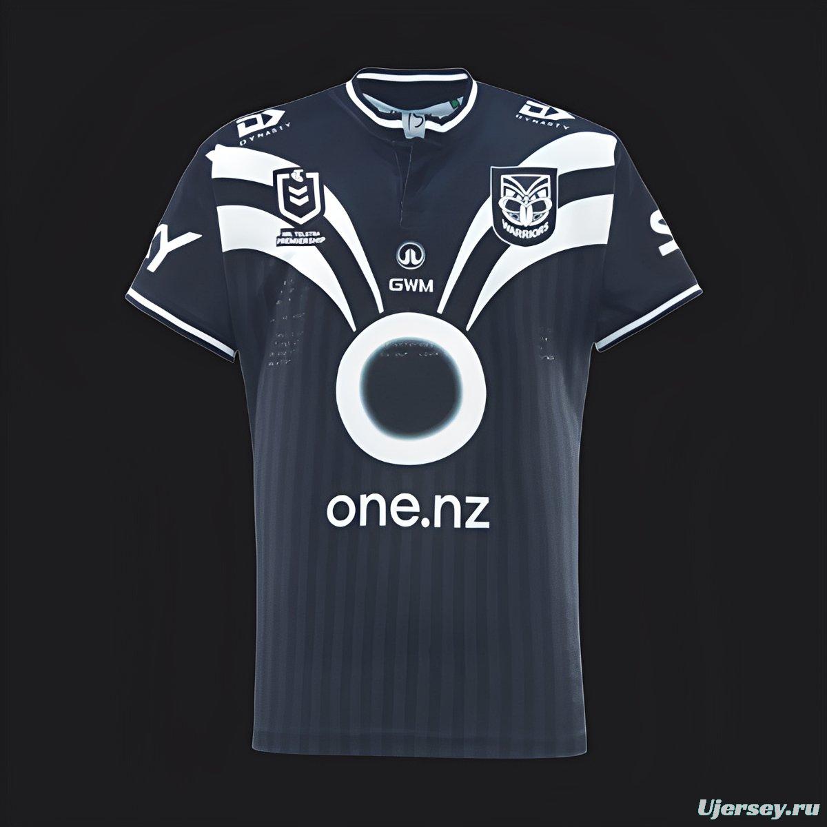 25/26 New Zealand Warriors Navy with White Diagonal Stripes Jersey