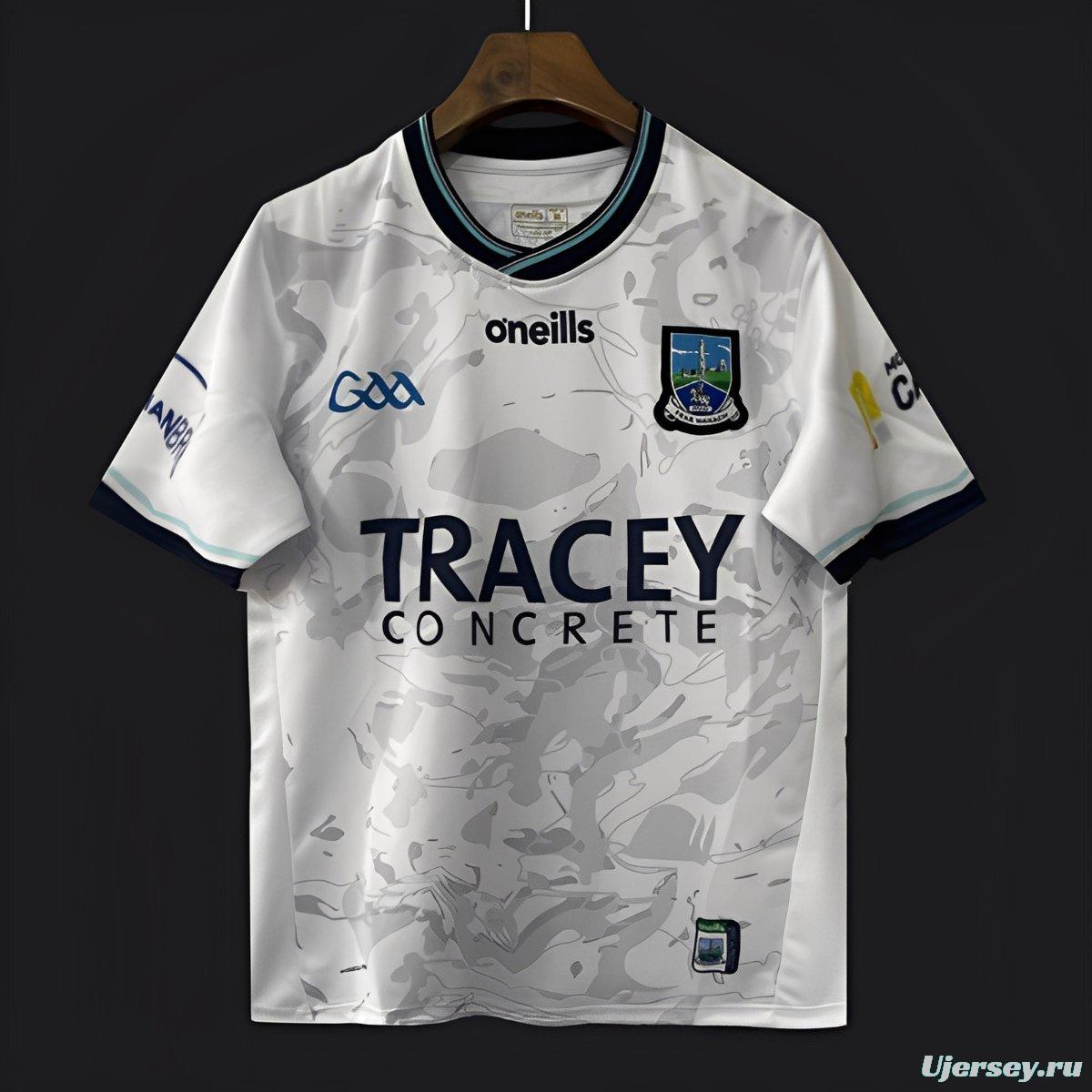2026 Fermanagh GAA White with Grey Camouflage Pattern Jersey